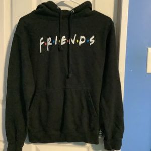 Women’s Just Hoods AWDIS  “FRIENDS” Black Hooded Sweater  (Hoodie) Size S